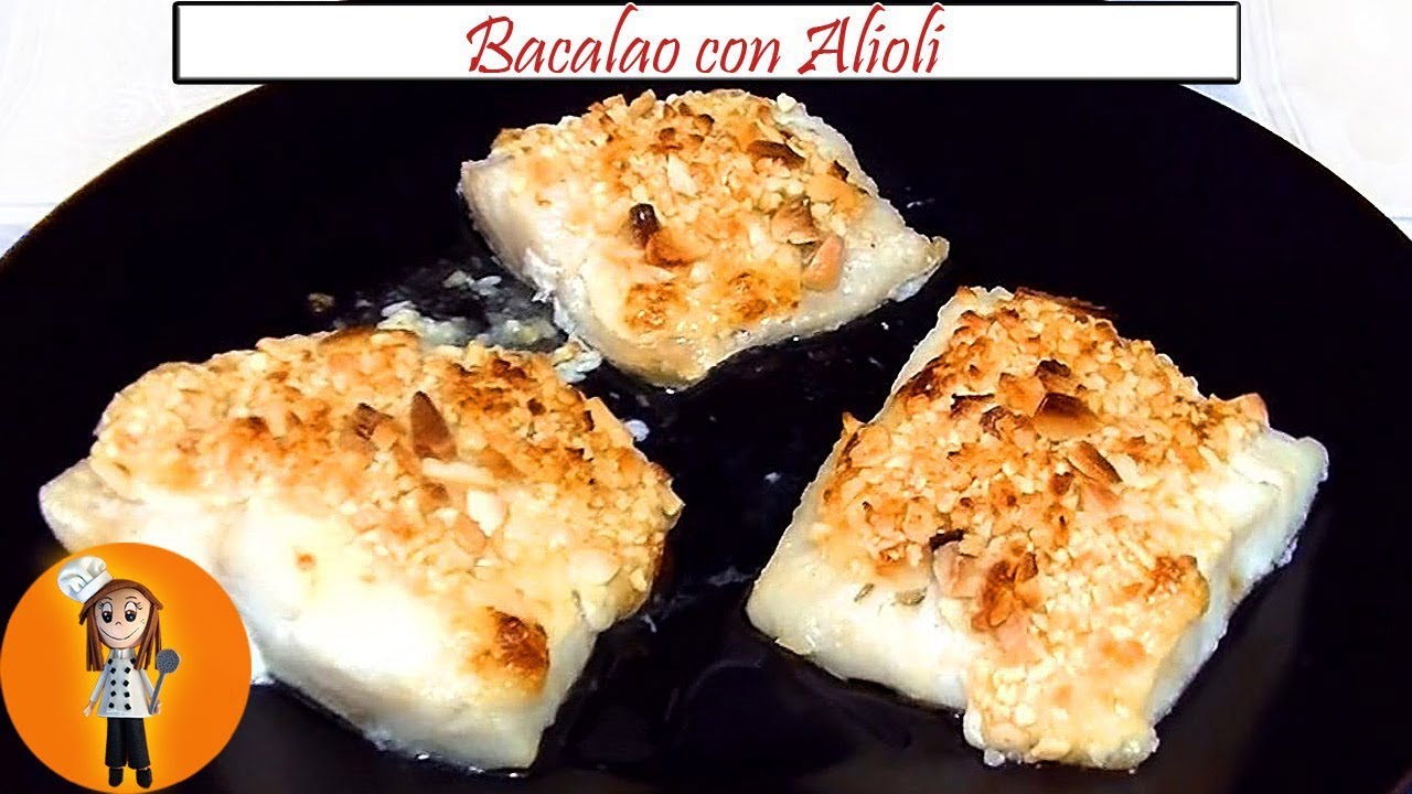 Preparación de bacalao al horno con alioli
