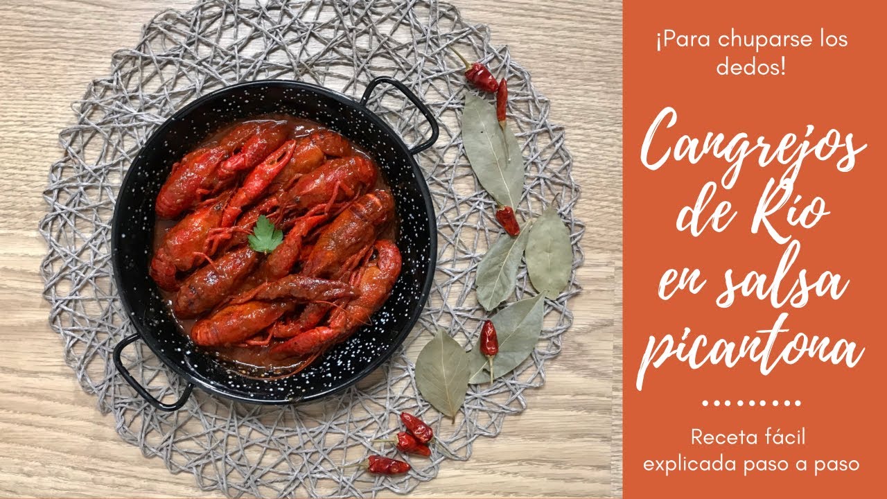 Preparación de cangrejos de río con deliciosa salsa americana
