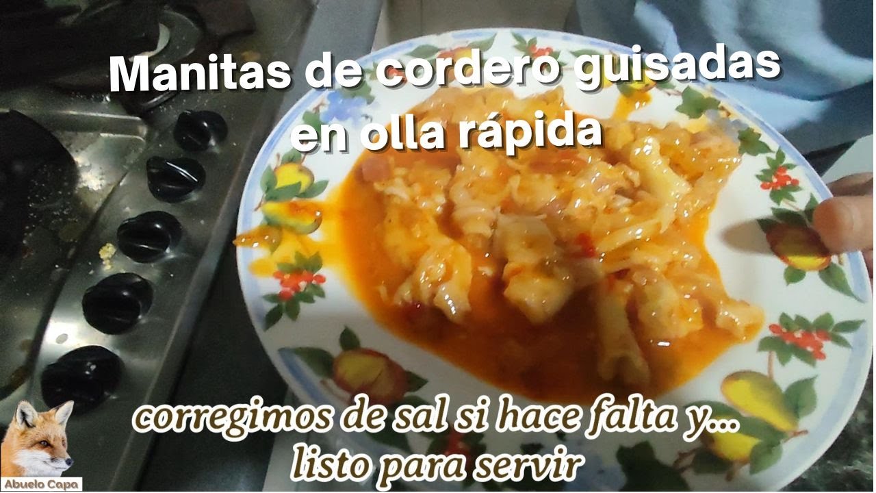 Preparación de manitas de cordero sin usar olla express