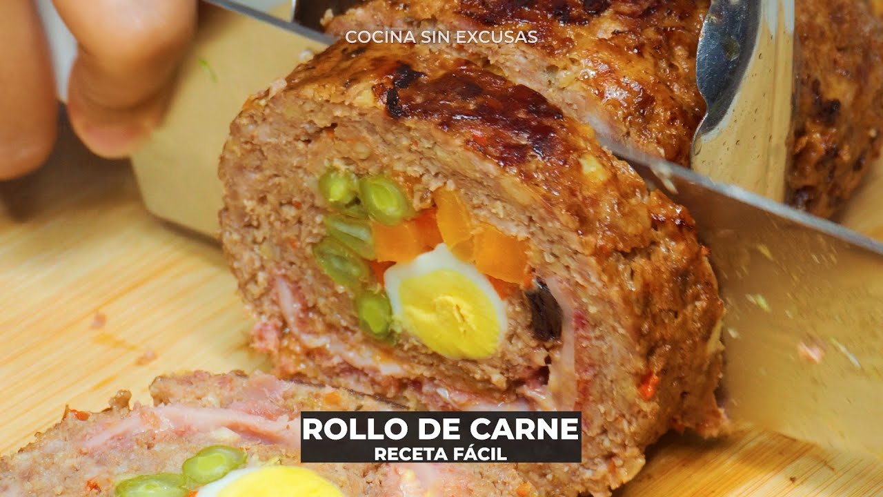 Preparación de rollo de carne picada con olla express
