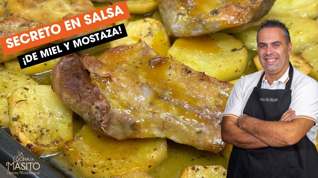 Receta: secreto de cerdo al horno con salsa de miel y mostaza