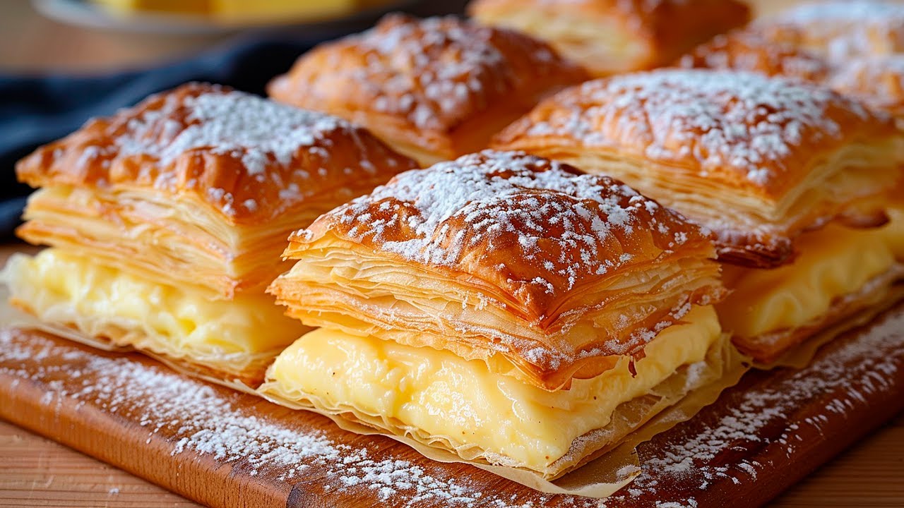 Recetas de postres con hojaldre y crema de leche