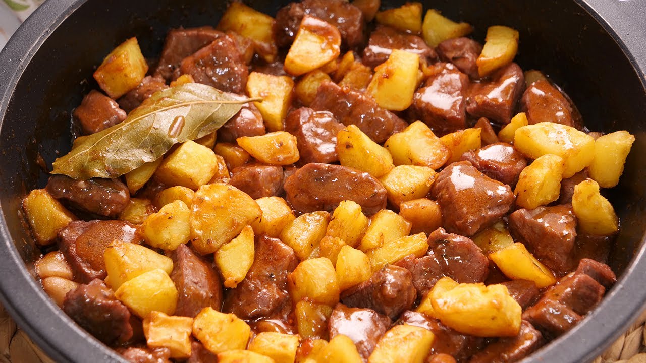 Solomillo con patatas al aire fritas