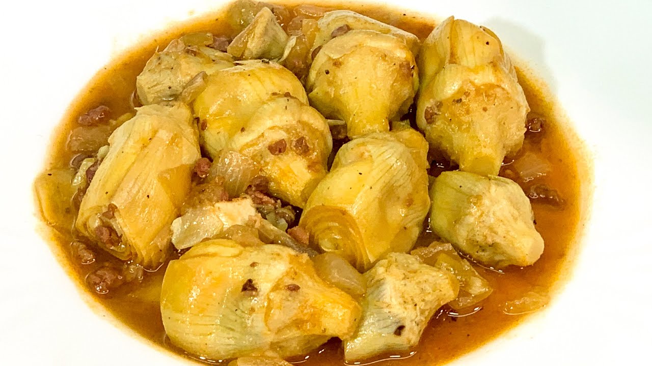 Alcachofas en salsa casera de la abuela