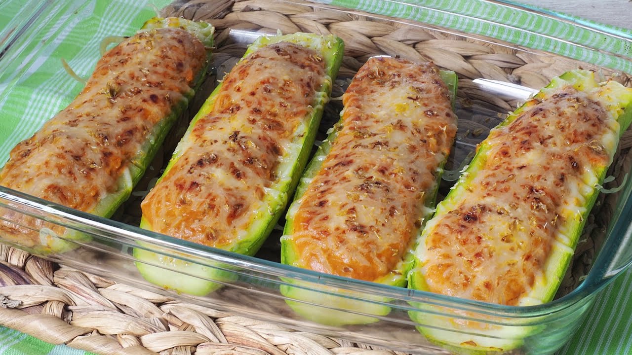 Cómo preparar calabacines rellenos al horno