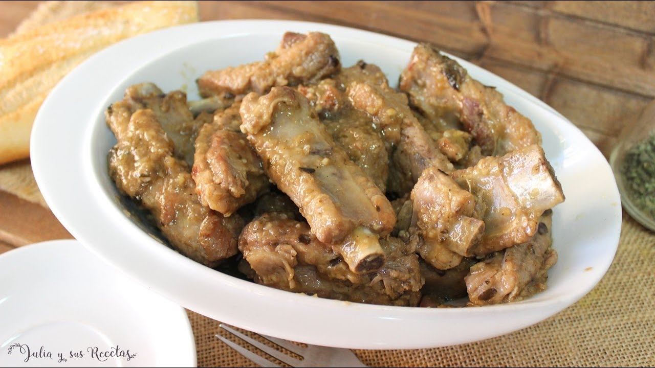 Costillas en deliciosa salsa de vino blanco
