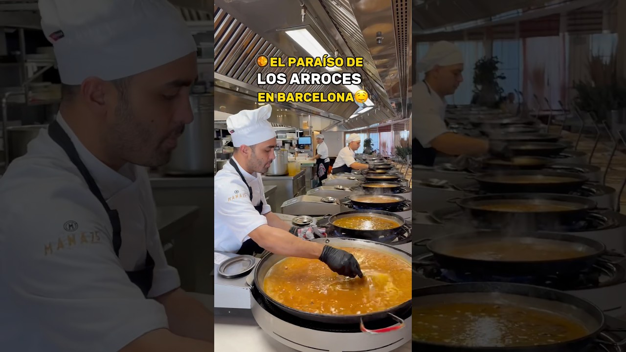 Degustando un delicioso arroz en la ciudad de Barcelona