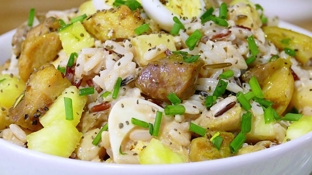 Ensalada de arroz con pollo y piña: Una opción refrescante y sabrosa
