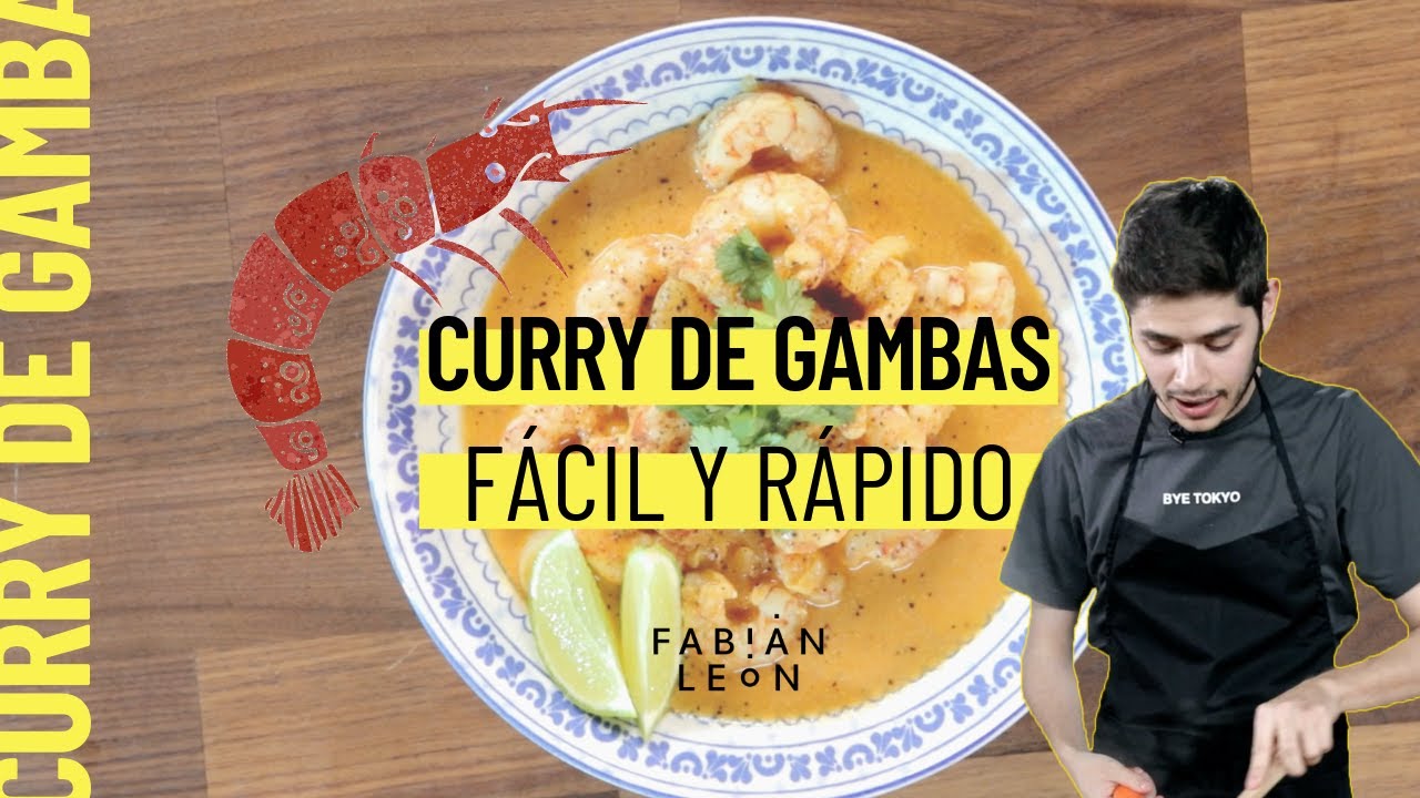 Gambas al curry en salsa de leche de coco
