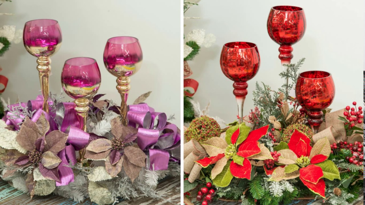 Grandes copas de cristal para decoración