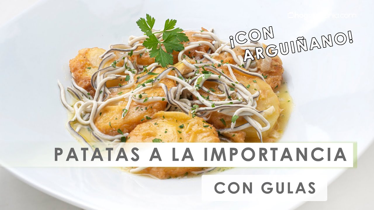 Patatas a la importancia con gulas estilo Arguiñano