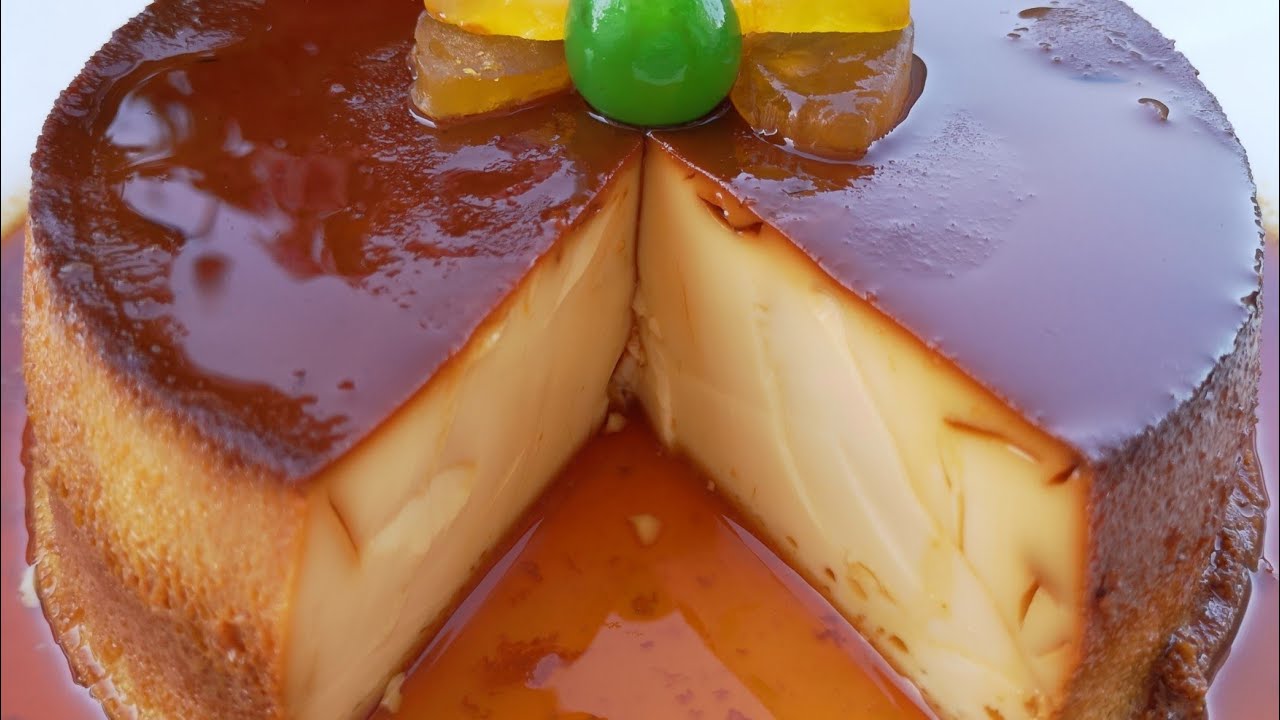 Preparación de flan de leche condensada en olla al baño maría