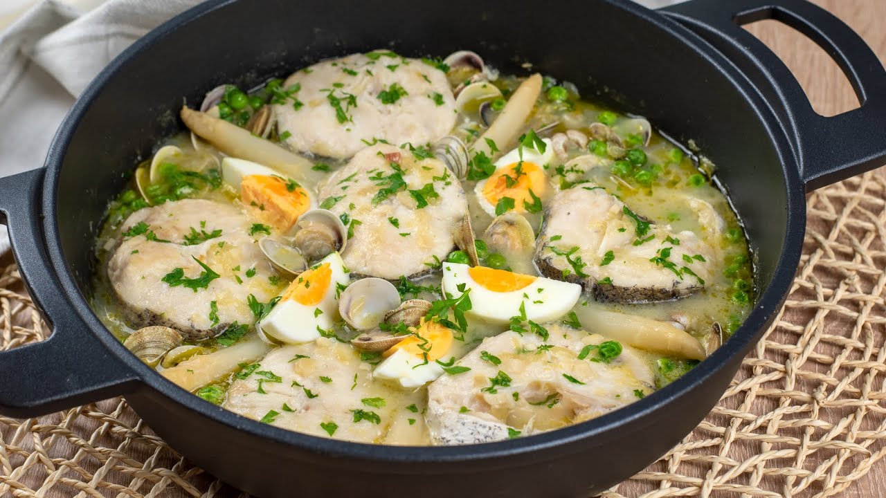 Preparación de merluza a la vasca