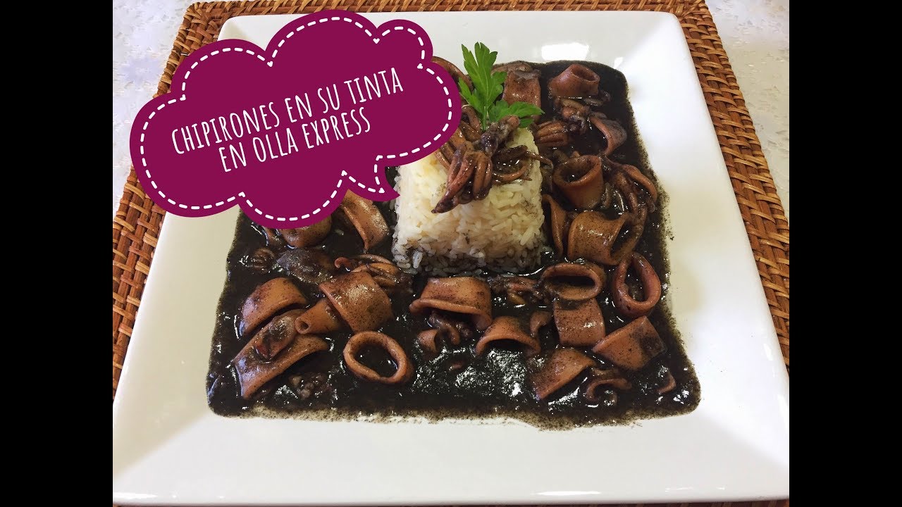 Receta de chipirones en su tinta rápida en olla express