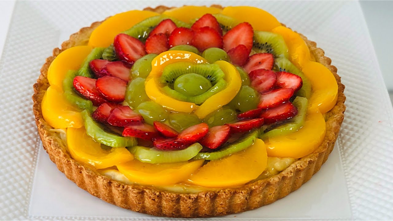 Receta de tarta de frutas con crema pastelera