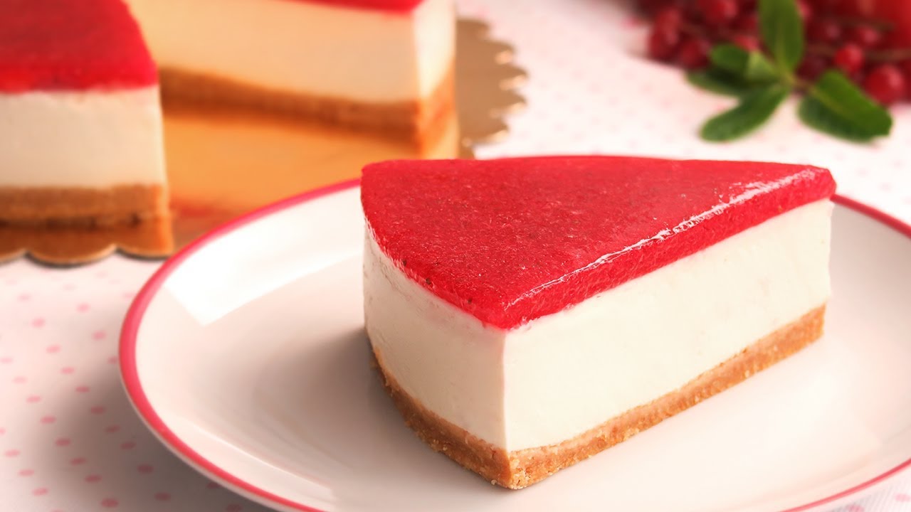 Receta de tarta de queso con cobertura de mermelada y gelatina