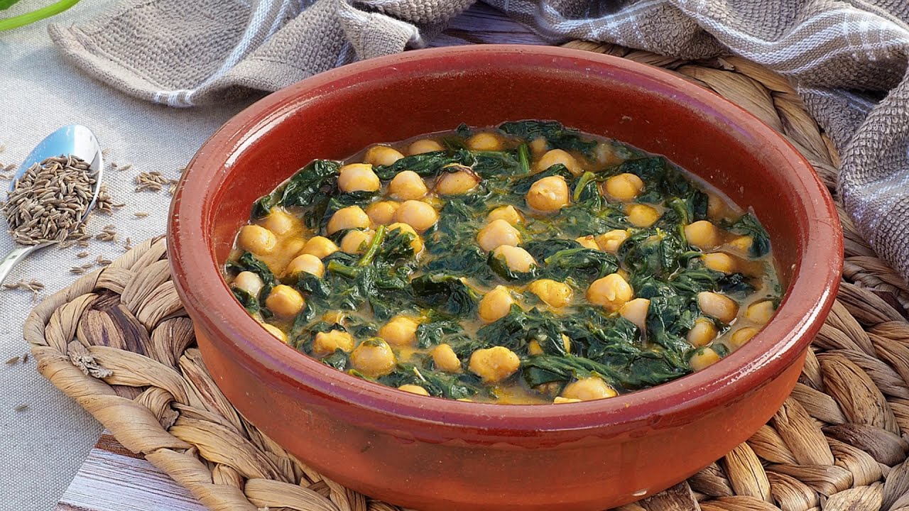 Receta fácil de garbanzos con espinacas en conserva de Hacendado