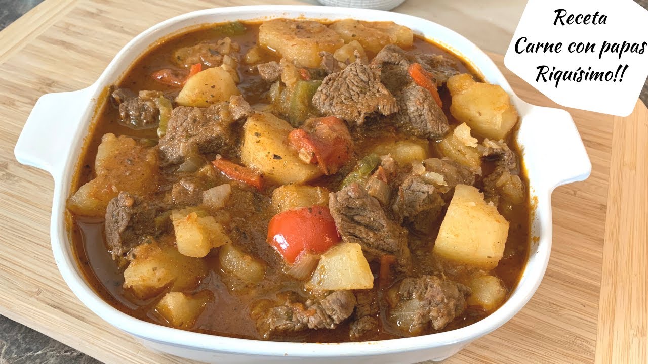 Receta rápida de patatas con carne de cerdo en olla a presión