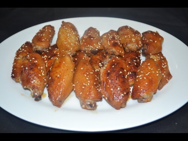 Alitas de pollo con salsa de soja y miel