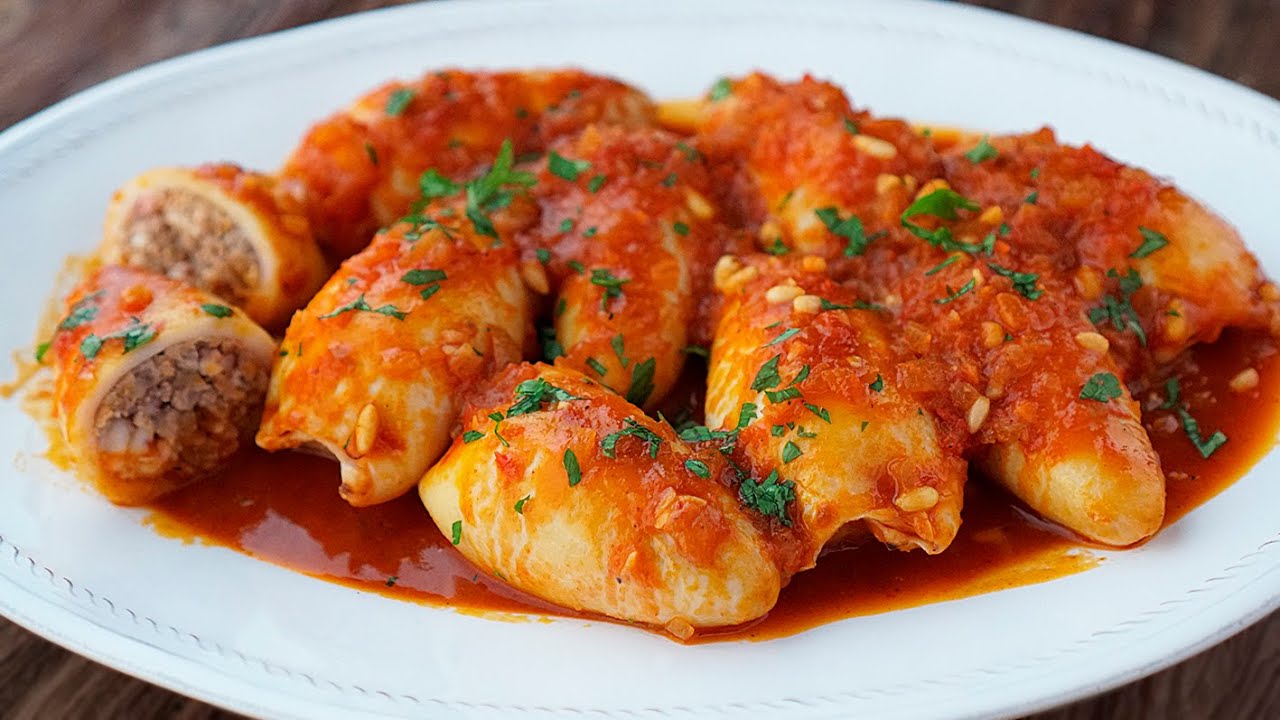 Calamares Rellenos con Carne y Huevos