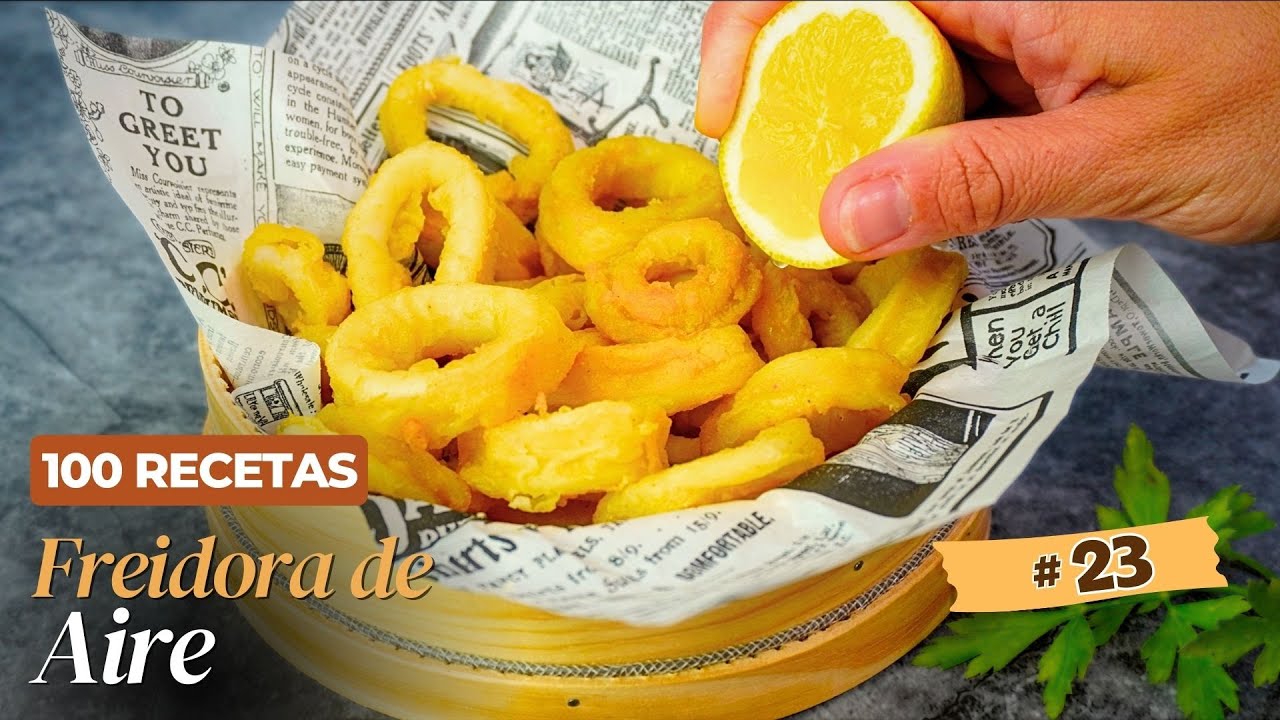 Calamares a la romana al estilo saludable con freidora de aire