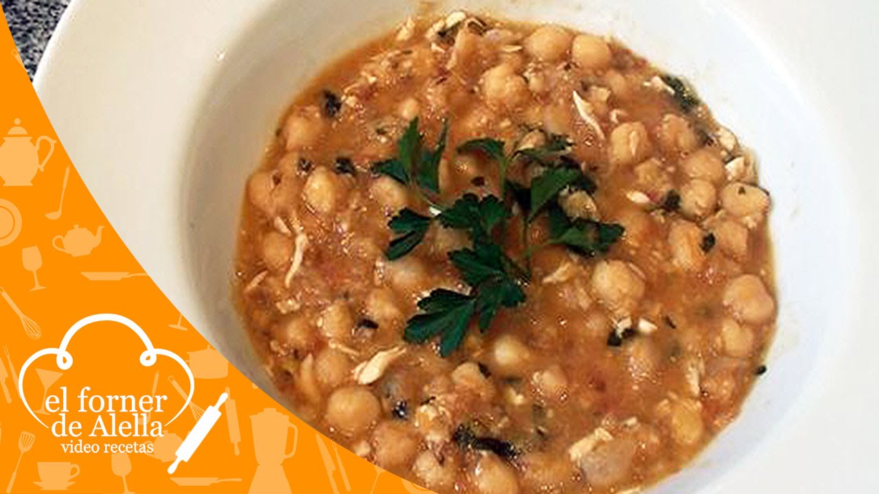 Huevos duros con garbanzos de lata