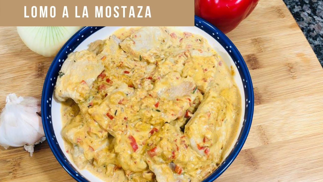 Lomo de cerdo con salsa de mostaza dijon