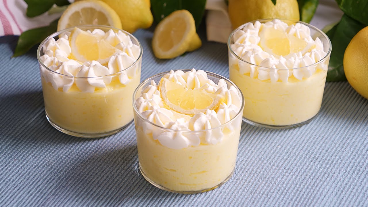 Mousse de limón esponjoso sin utilizar leche condensada