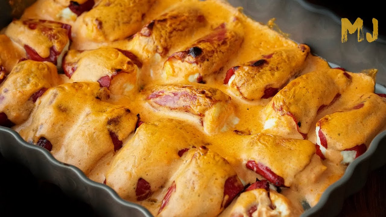 Pimientos del piquillo rellenos de brandada de bacalao