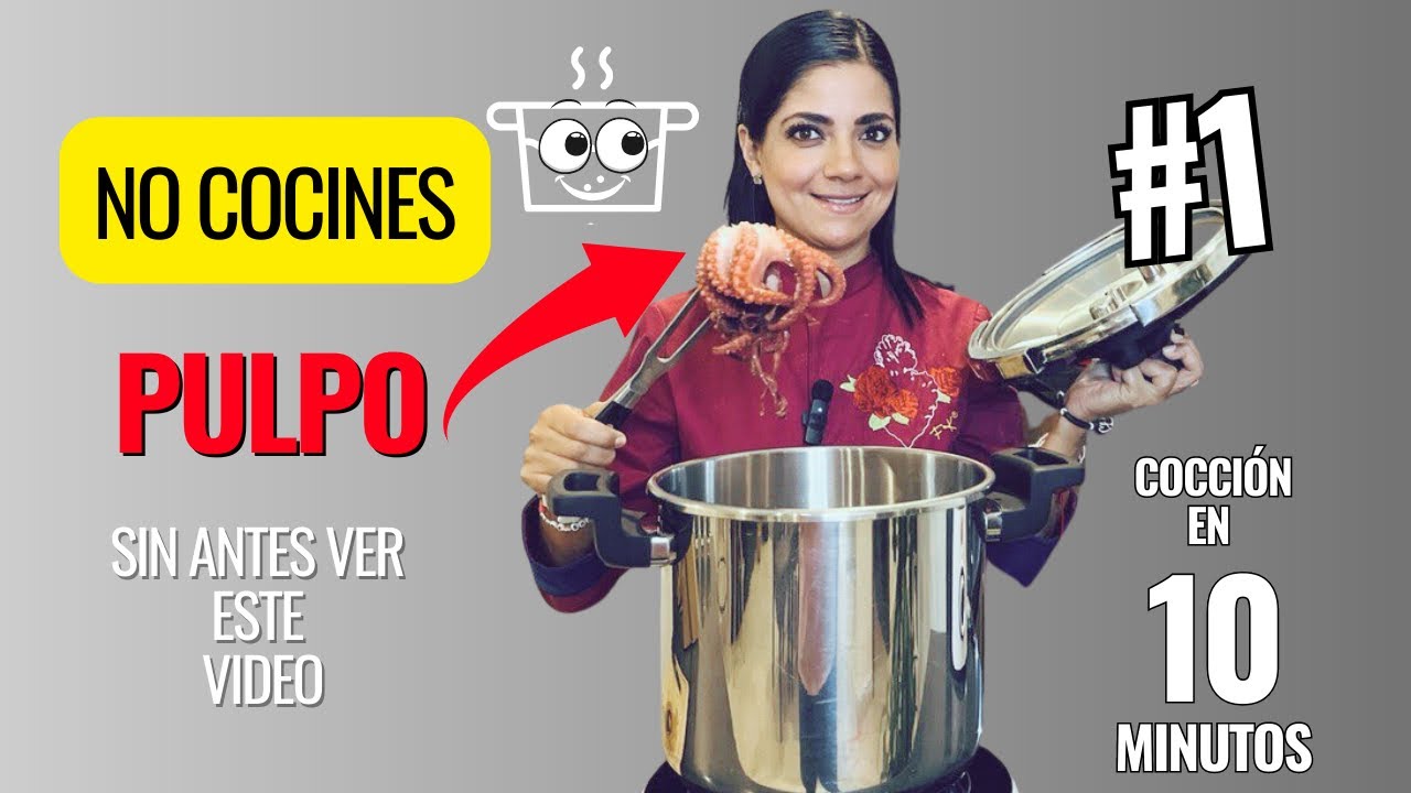 Preparación de pulpo congelado en olla exprés