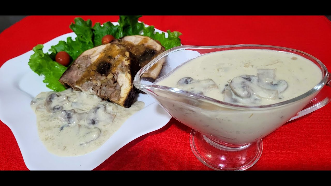 Receta sencilla de salsa de champiñones con crema