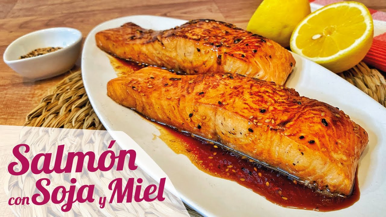 Salmón con salsa de soja y miel