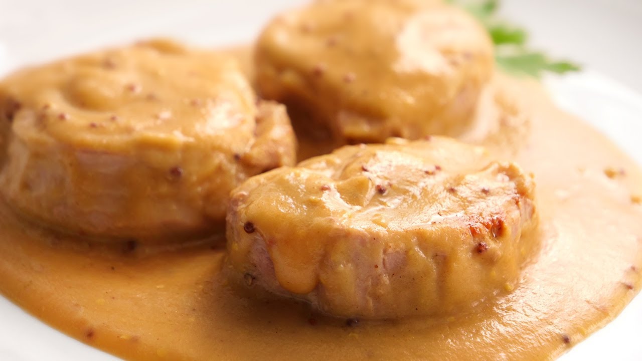 Solomillo de ternera con salsa de mostaza de Dijon