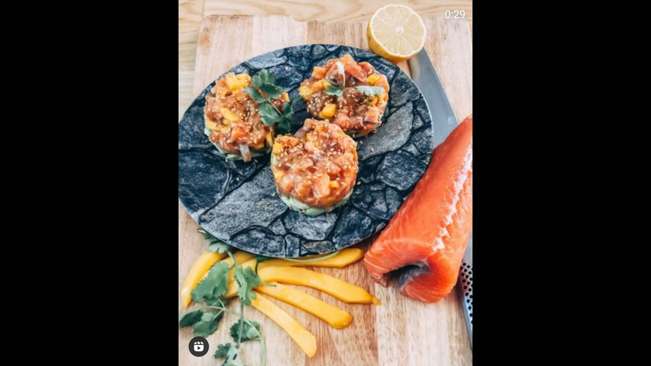 Tartar vegano de aguacate y mango